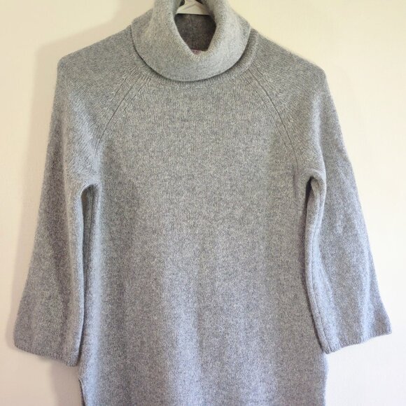 Calypso St Barth 100% Cashmere Pale Gray High Neck Sweater Classic Luxury SizeXS - Picture 1 of 9